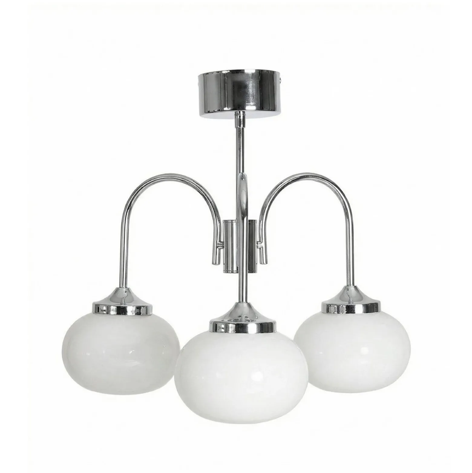 Lámpara de araña Elsy, blanco/cromo, 3 luces, 48 cm, cristal, enchufe
