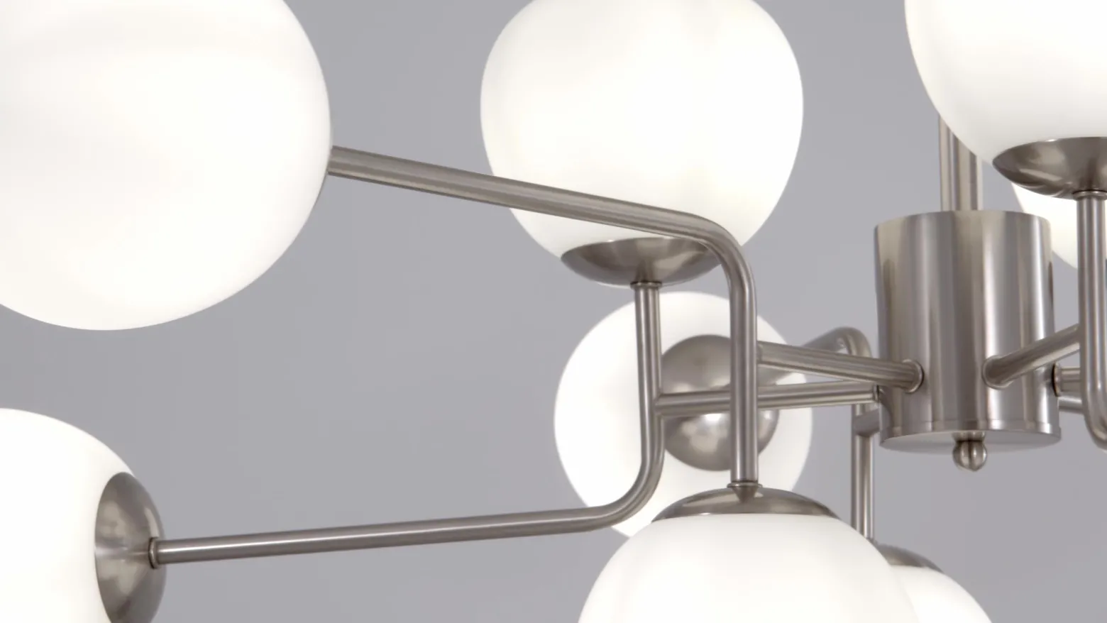 Lámpara de araña Erich de Maytoni, vidrio/metal color níquel, 12 luces