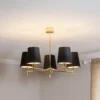 Lámpara de araña Euluna Nita, negro/dorado, 5 luces