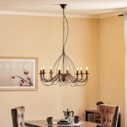 Lámpara de araña Fiamma Marrone 8 luces sin pantallas