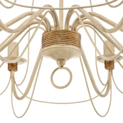 Lámpara de araña FILO 8 brazos, blanco envejecido