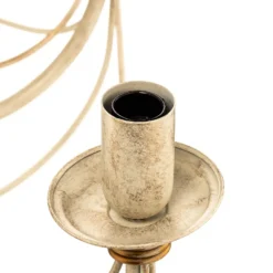 Lámpara de araña FILO 8 brazos, blanco envejecido