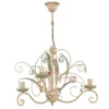 Lámpara de araña Florina con decoración floral, 3 luces