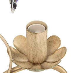 Lámpara de araña Florina con decoración floral, 3 luces