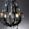 Lámpara de araña Jane metal negro 5 luces cristal