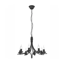 Lámpara de araña Kandela, 8 luces, negro