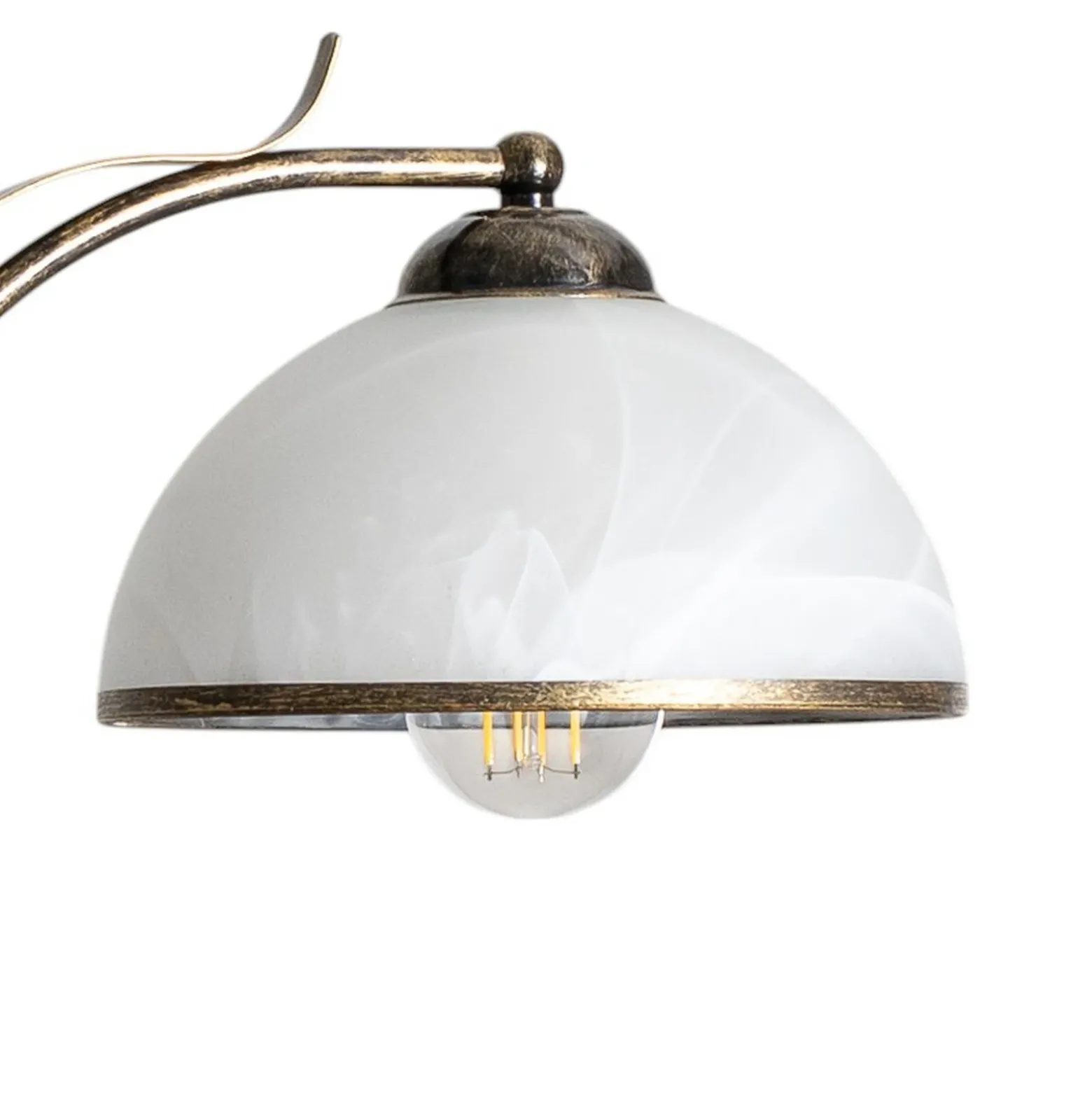 Lámpara de araña Korfu, 5 luces, Ø 68 cm, color dorado antiguo
