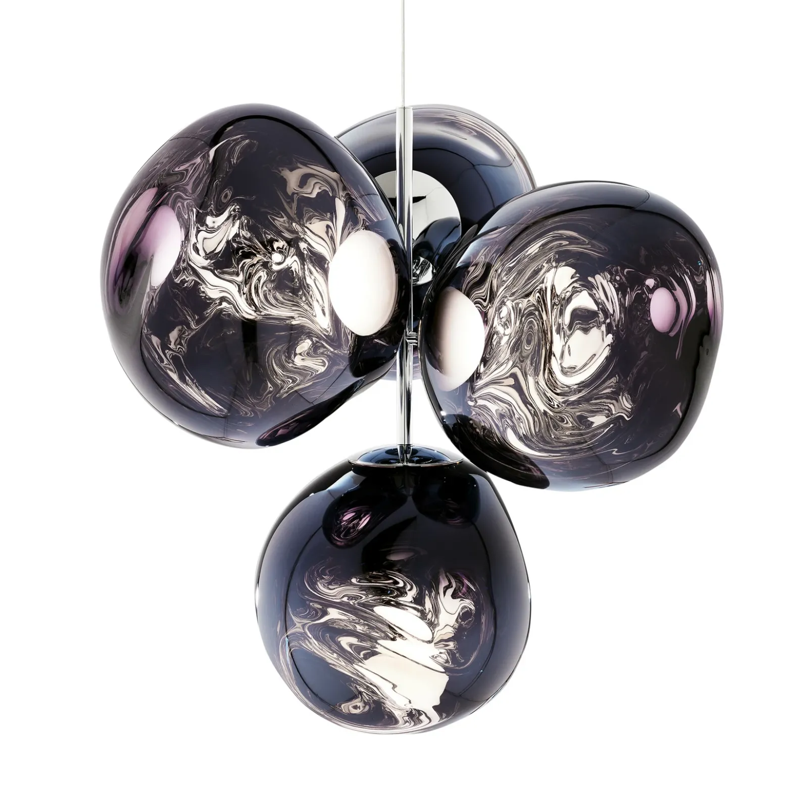 Lámpara de araña LED Melt Chandelier de Tom Dixon, gris humo