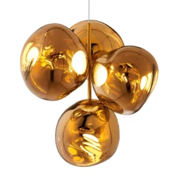Lámpara de araña LED Melt Chandelier de Tom Dixon, color dorado