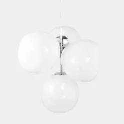 Lámpara de araña LED Melt Chandelier de Tom Dixon, color ópalo/cromo