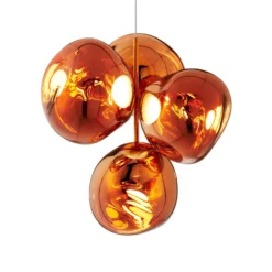 Lámpara de araña LED Melt Chandelier de Tom Dixon, color cobre