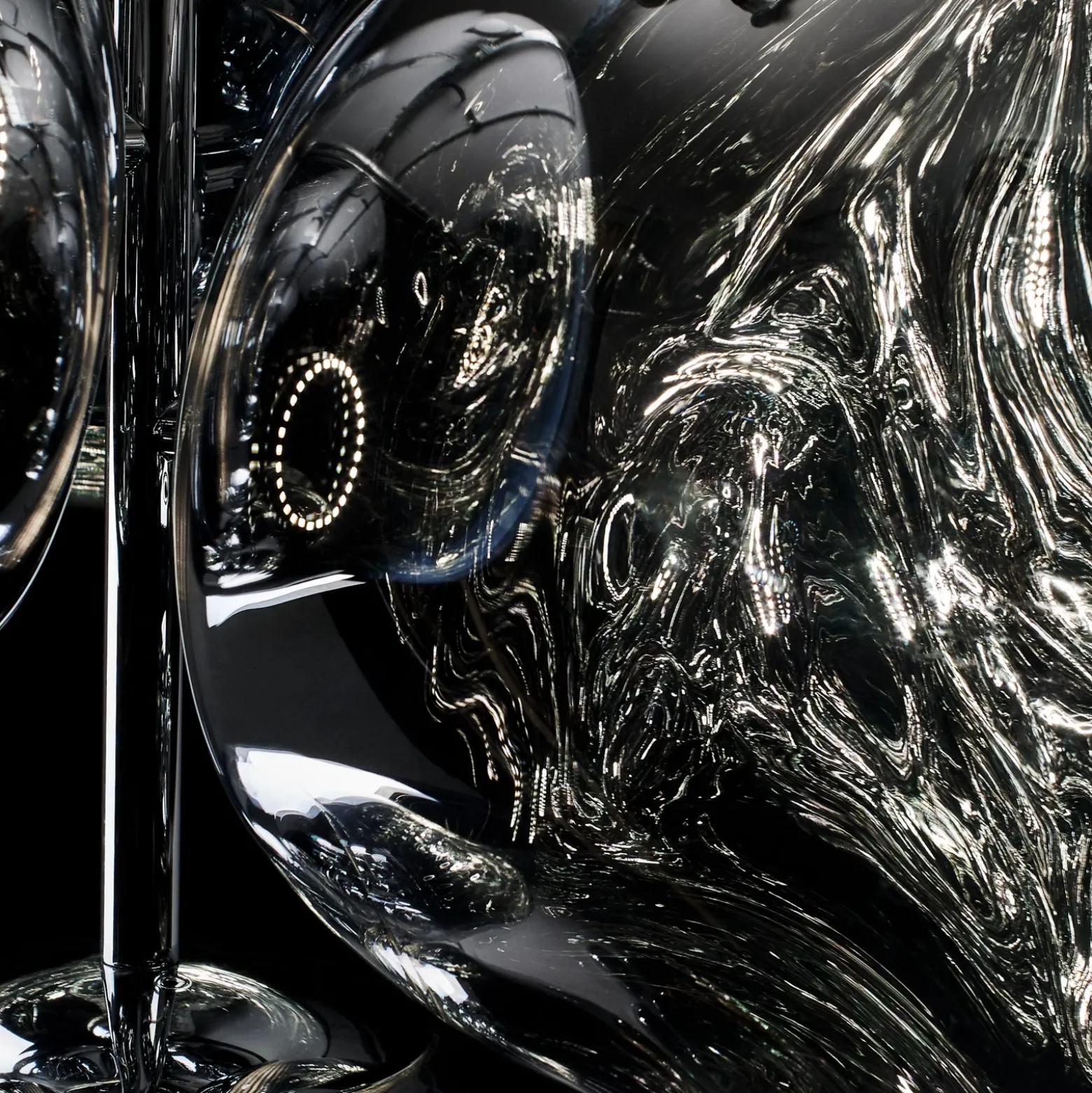 Lámpara de araña LED Melt Chandelier de Tom Dixon, gris humo