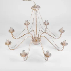 Lámpara de araña Malbo, oro blanco, metal, 8 luces, E14