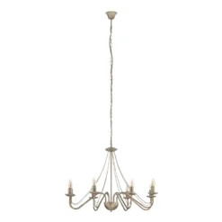 Lámpara de araña Malbo, oro blanco, metal, 8 luces, E14