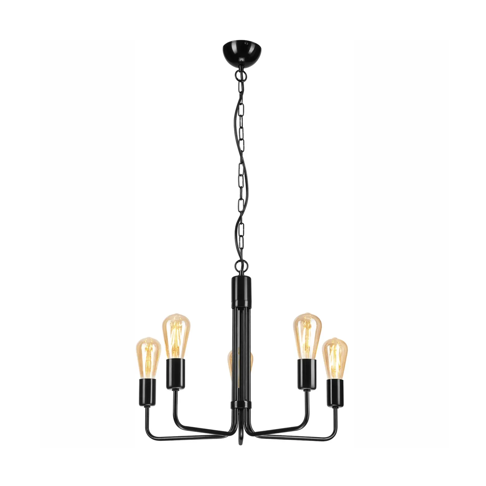Lámpara de araña Malou, 5 luces, negro