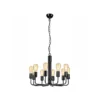 Lámpara de araña Malou, 10 luces, negro