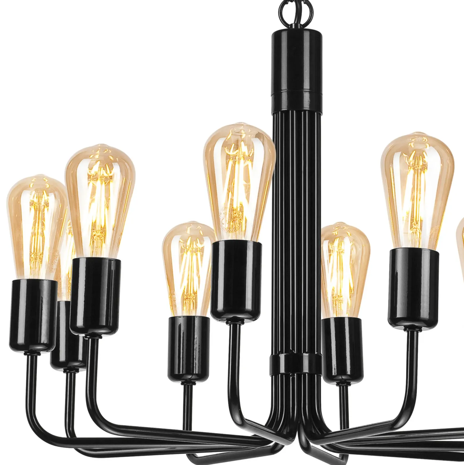 Lámpara de araña Malou, 10 luces, negro