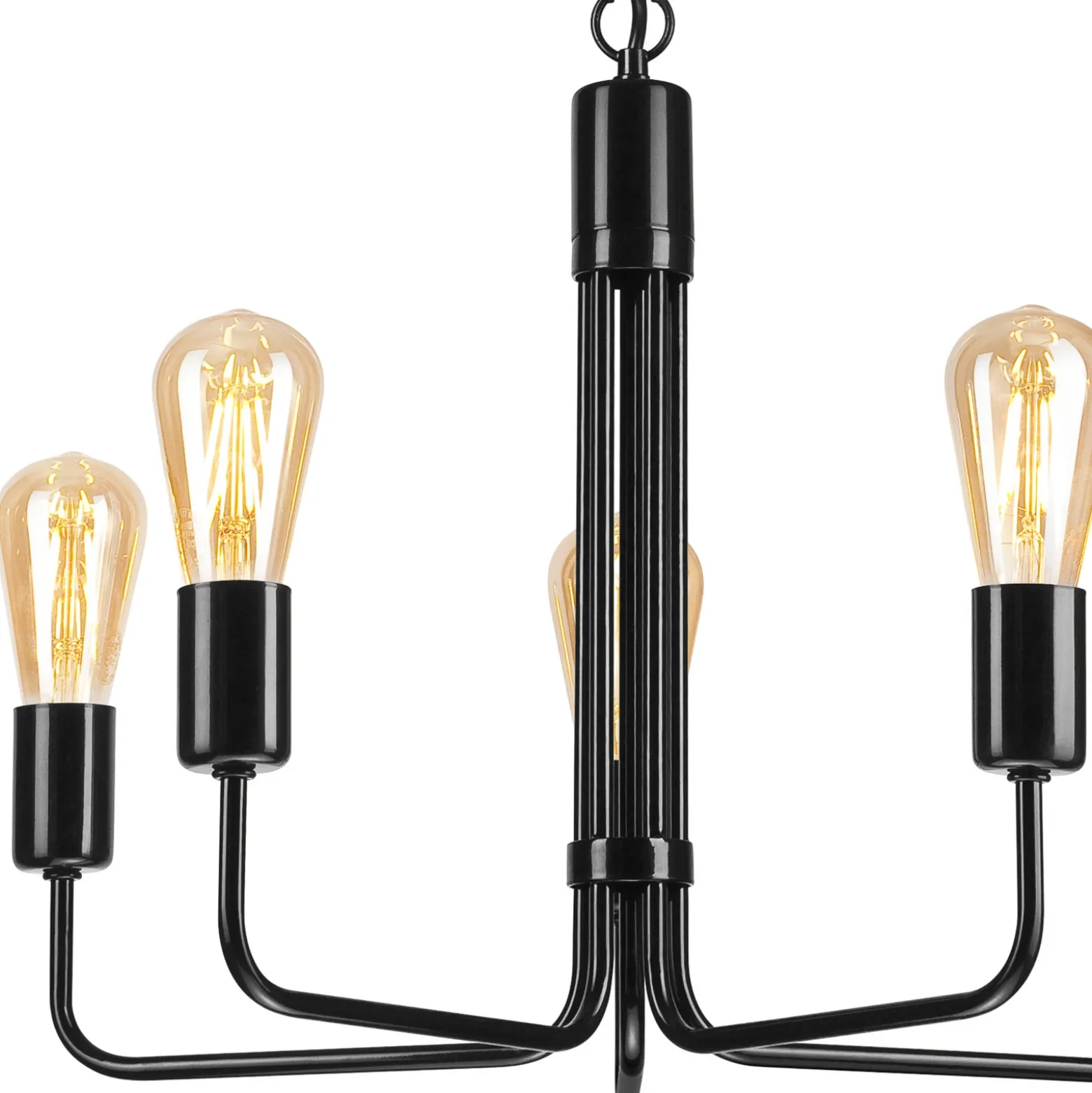 Lámpara de araña Malou, 5 luces, negro