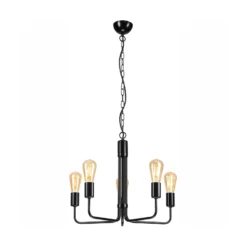 Lámpara de araña Malou, 5 luces, negro