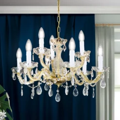 Lámpara de araña Marie Claire de cristal con 9 luces