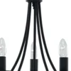 Lámpara de araña Maypole mate-negro, 5 luces