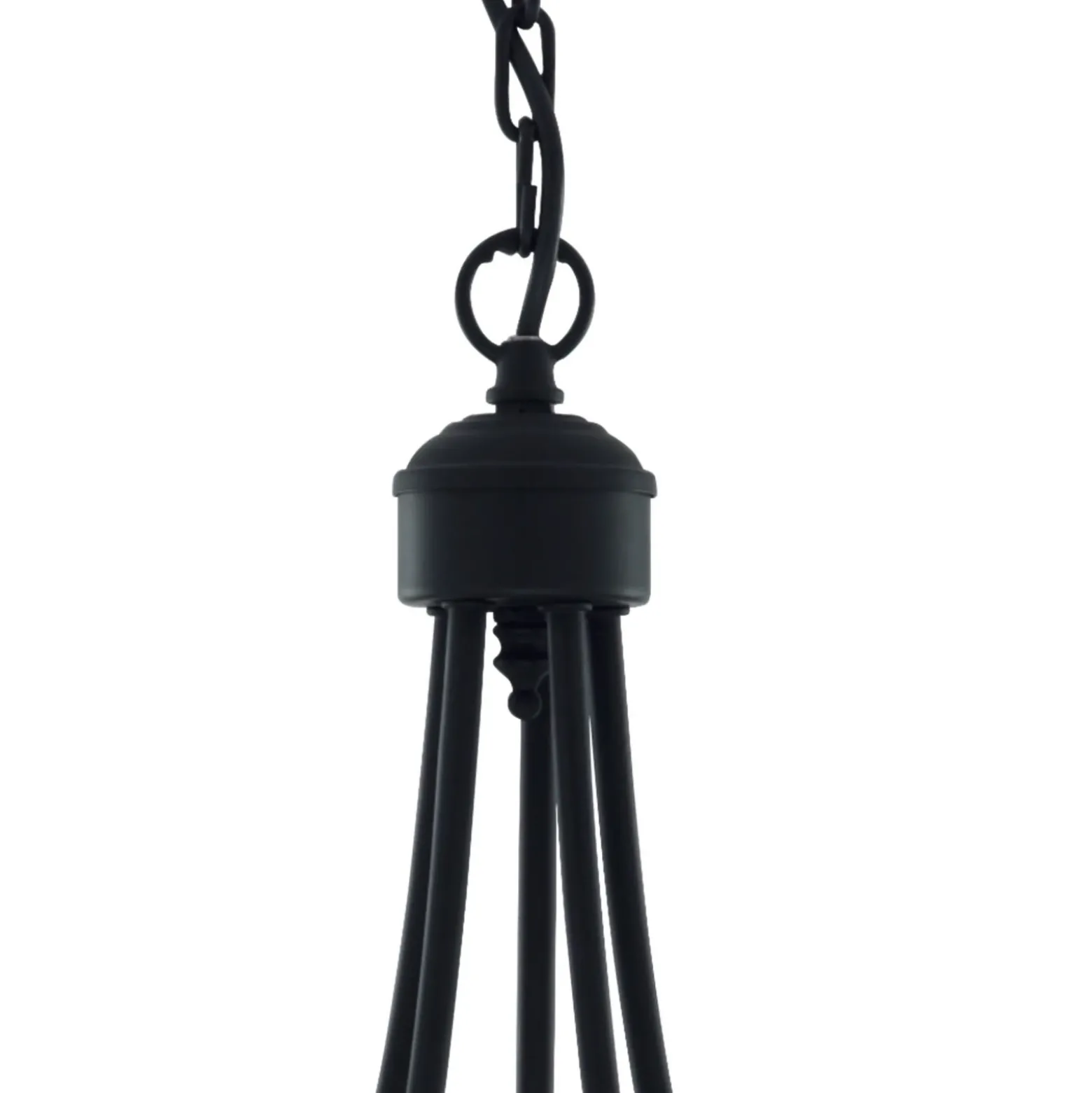 Lámpara de araña Maypole mate-negro, 5 luces