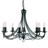 Lámpara de araña Maypole mate-negro, 8 luces