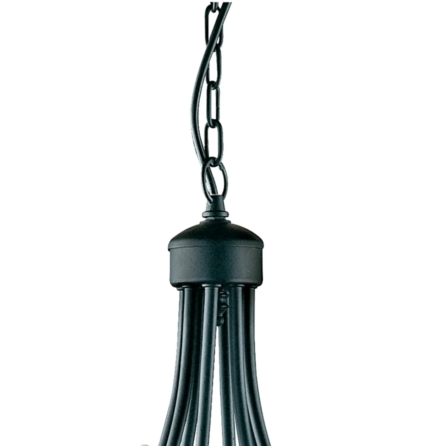Lámpara de araña Maypole mate-negro, 8 luces