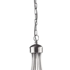 Lámpara de araña Maypole satén plata, 8 luces