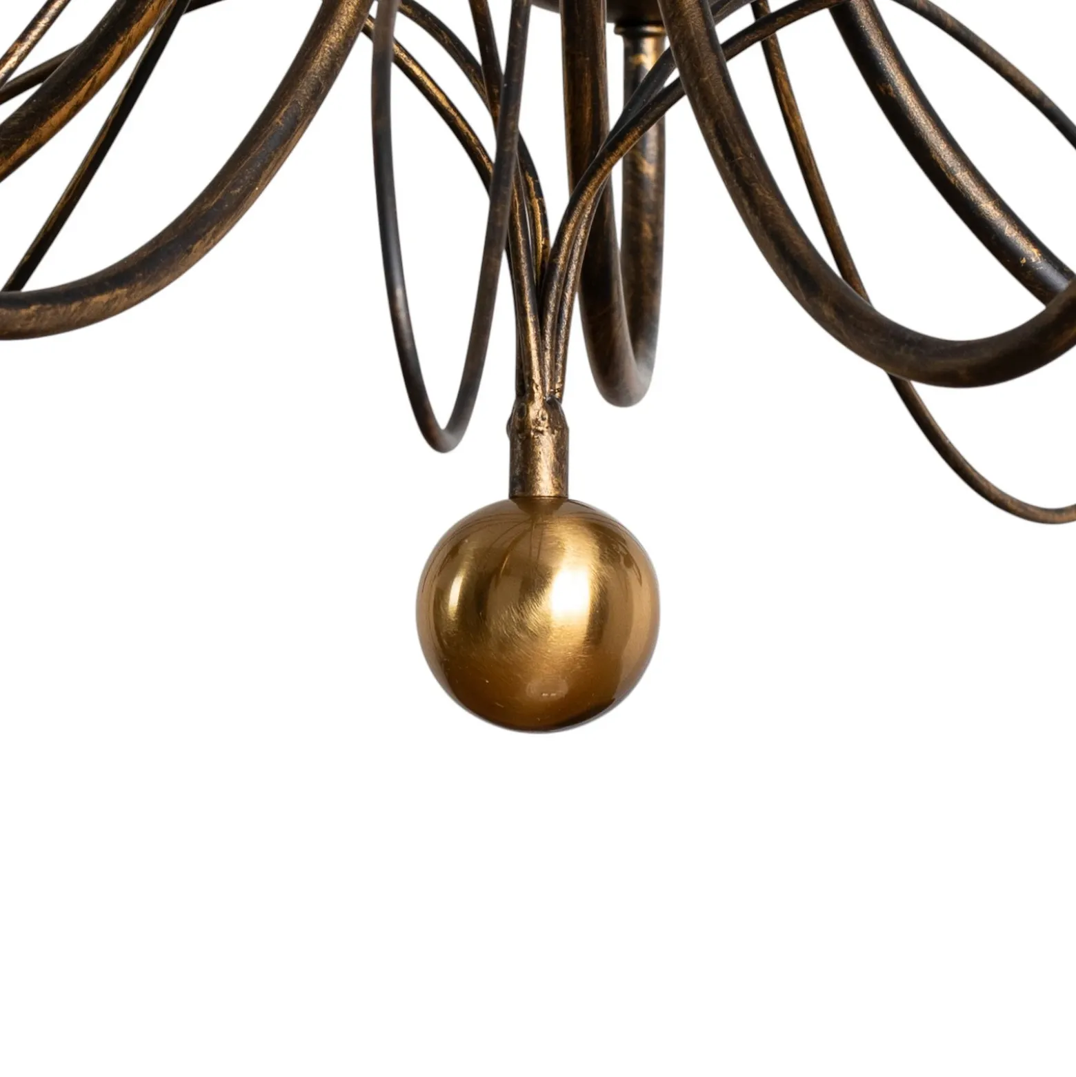 Lámpara de araña Milvia, 5 luces, color bronce, metal