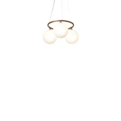 Lámpara de araña Nuura Miira 3 Circular, Ø 54 cm, bronce/ópalo
