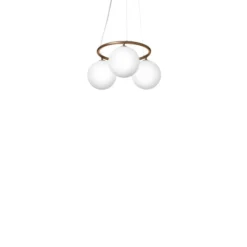 Lámpara de araña Nuura Miira 3 Circular, Ø 54 cm, bronce/ópalo
