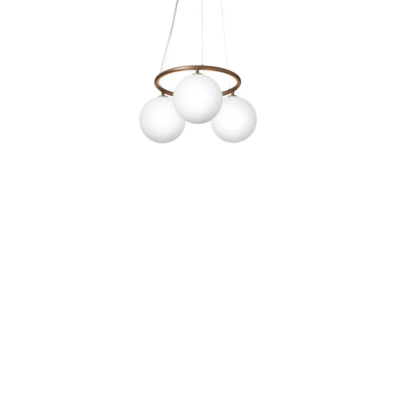 Lámpara de araña Nuura Miira 3 Circular, Ø 54 cm, bronce/ópalo