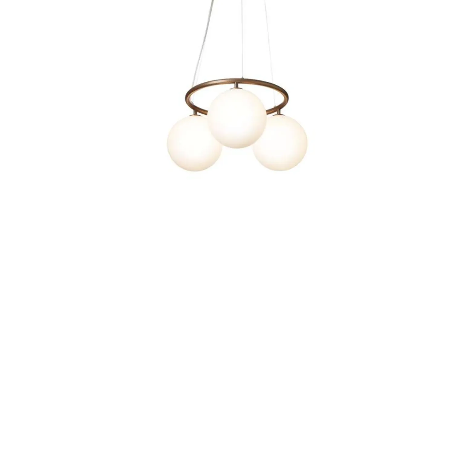 Lámpara de araña Nuura Miira 3 Circular, Ø 54 cm, bronce/ópalo