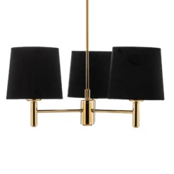 Lámpara de araña Polo, 3 luces, negro/latón oscuro