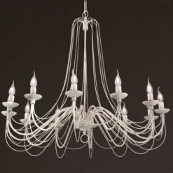 Lámpara de araña rústica-rural Antonina, 12 brazos