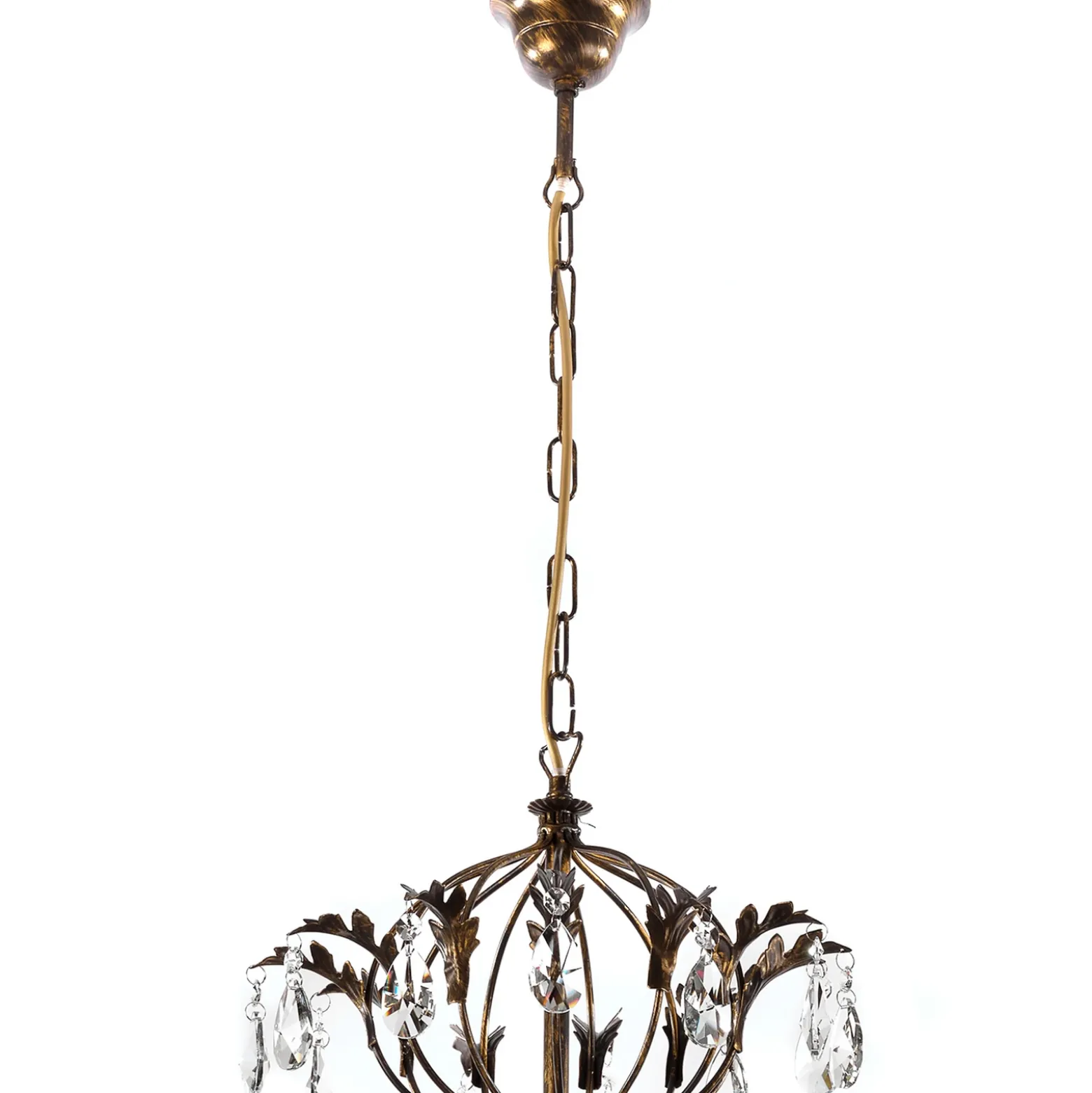 Lámpara de araña Teresa, 12 luces, color bronce, cristal