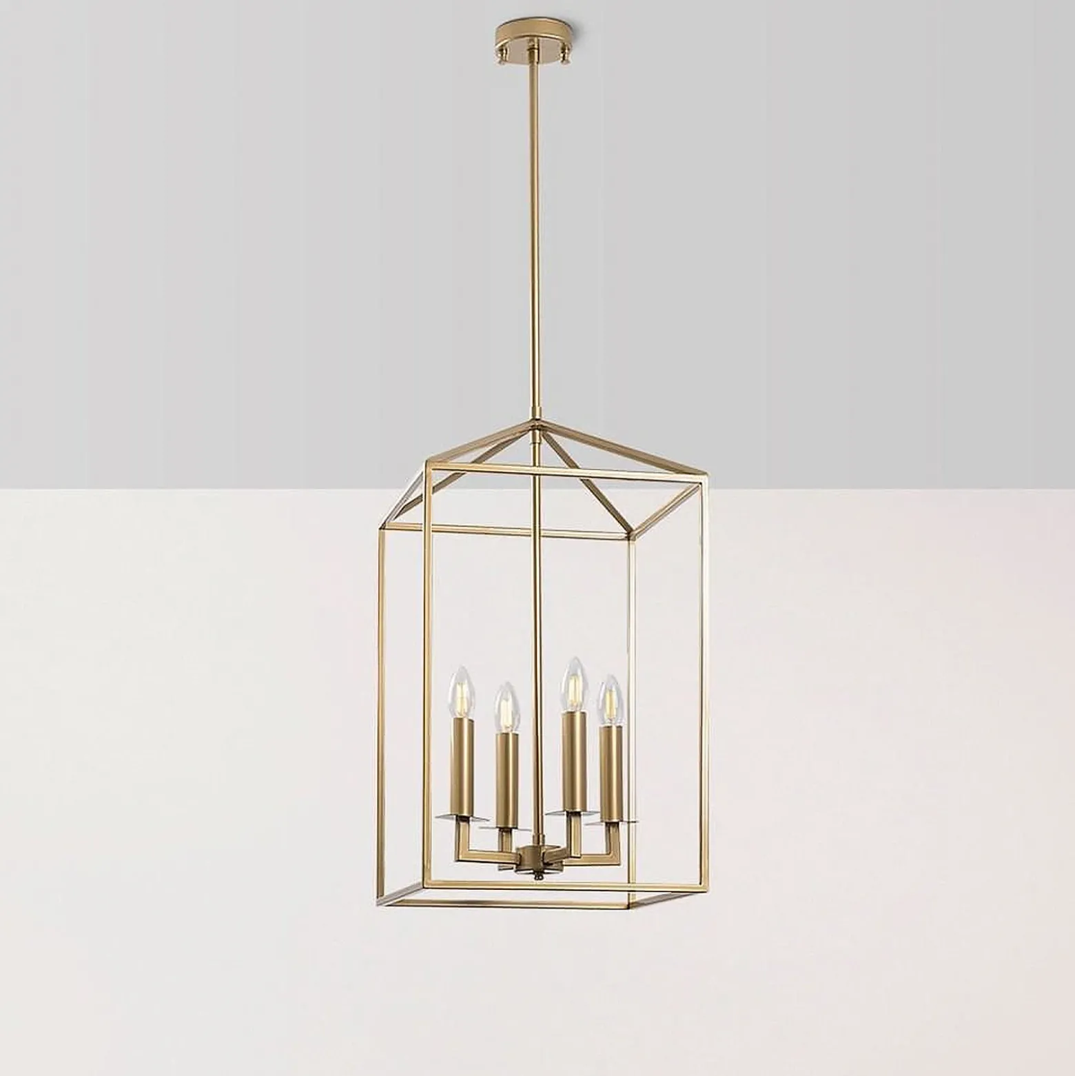 Lámpara de araña Till 13256, dorada, metal, 4 luces