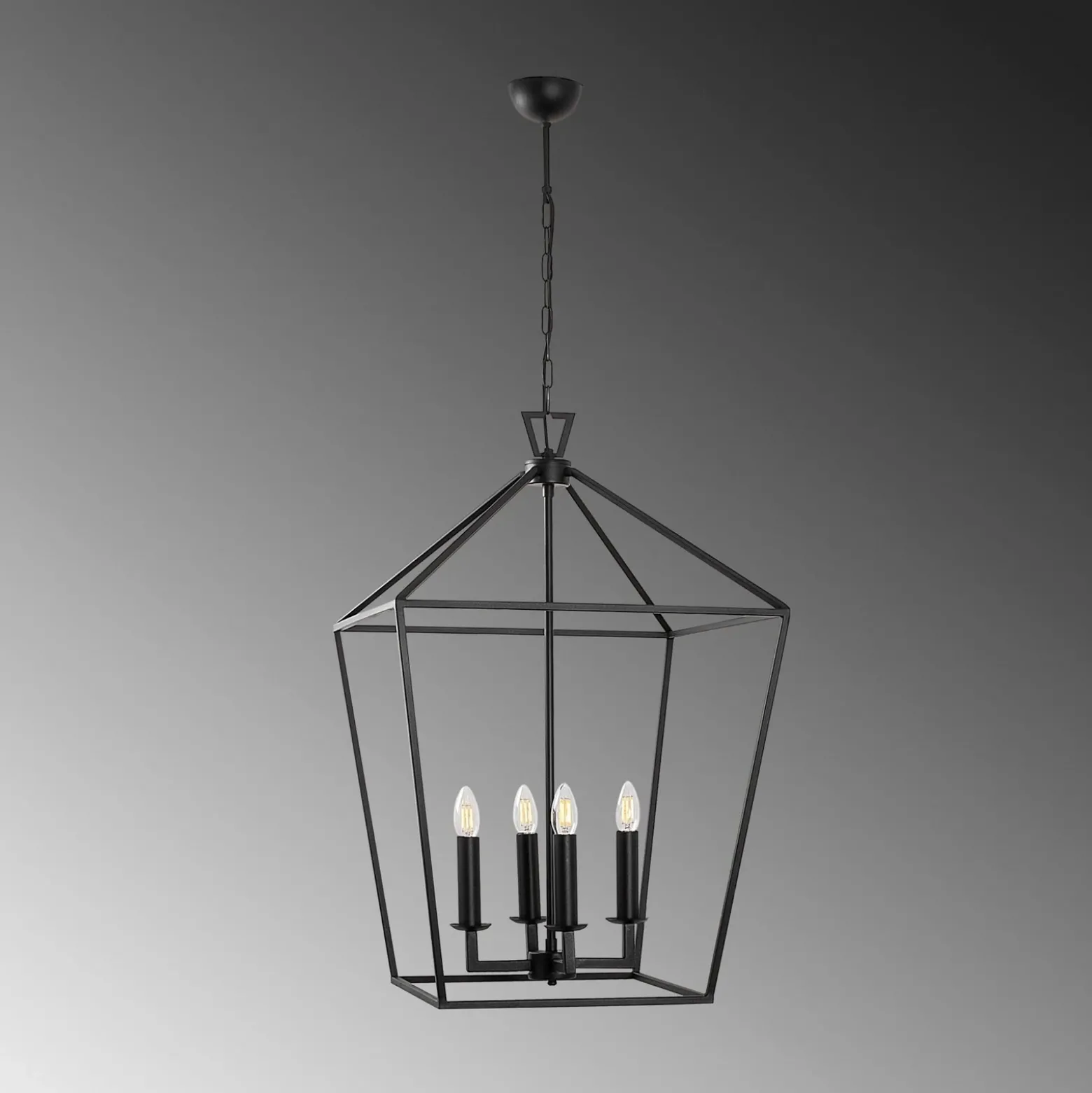Lámpara de araña Till 13251, negro, metal, 4 luces