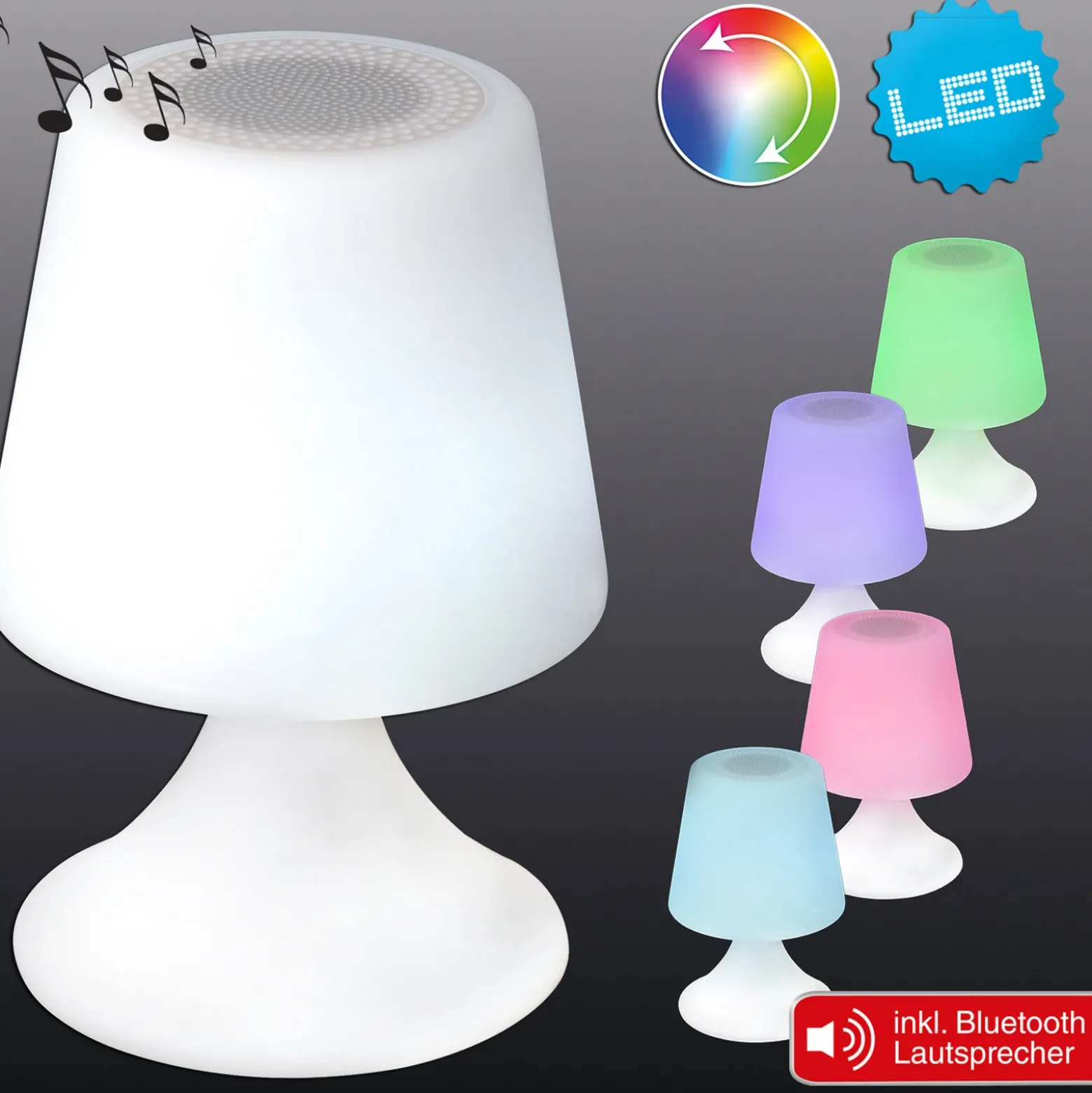Lámpara decorativa LED Curbi con altavoz Bluetooth
