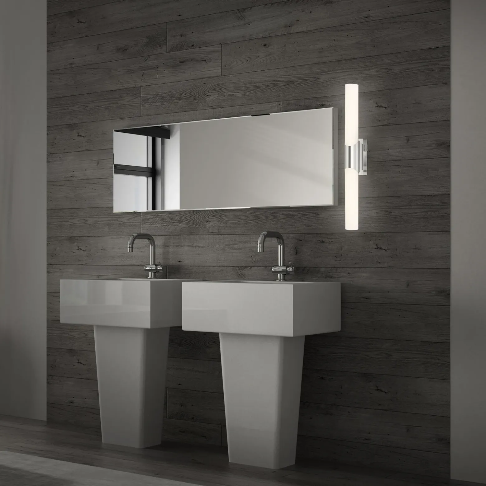 Lámpara de espejo cuarto de baño Klak Brilo, cromo, 47 cm