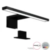 Lámpara de espejo LED Bill, 30 cm de ancho, negro, metal, 4000 K