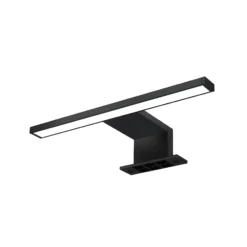Lámpara de espejo LED Bill, 30 cm de ancho, negro, metal, 4000 K