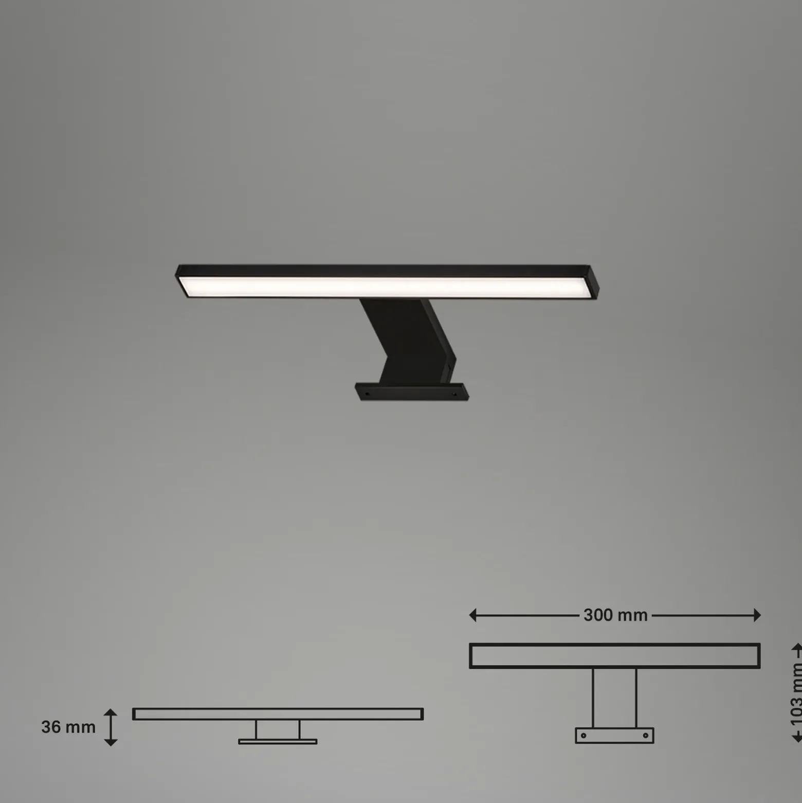 Lámpara de espejo LED Dun Brilo, IP44, ancho 30 cm