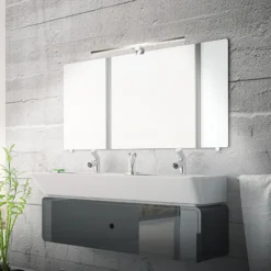 Lámpara de espejo LED Dun 2 en 1, cromada, IP44, longitud 50 cm