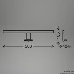Lámpara de espejo LED Dun 2 en 1, cromada, IP44, longitud 50 cm