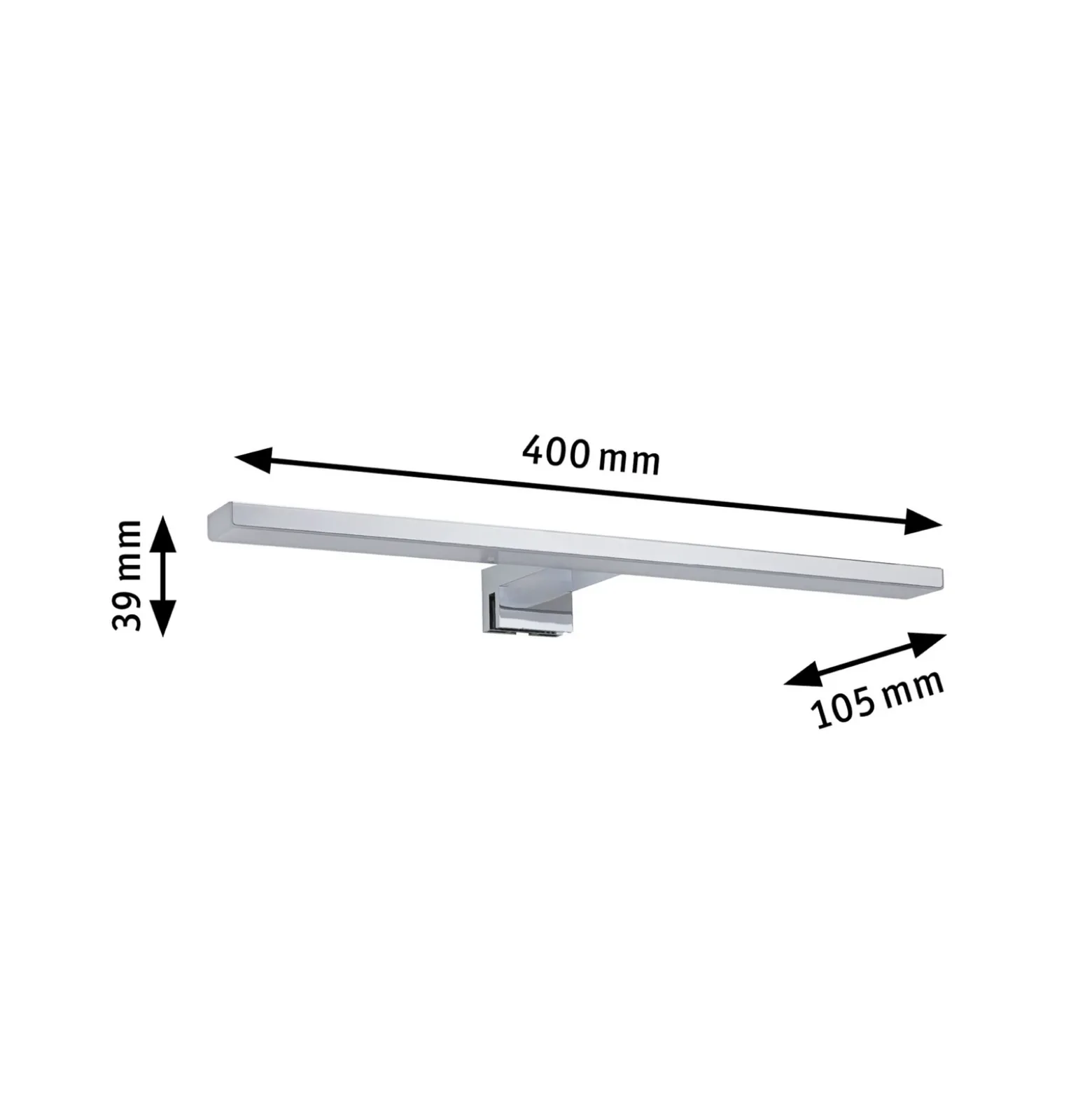 Lámpara de espejo LED Evie de Paulmann, cromada, 40 cm, IP44