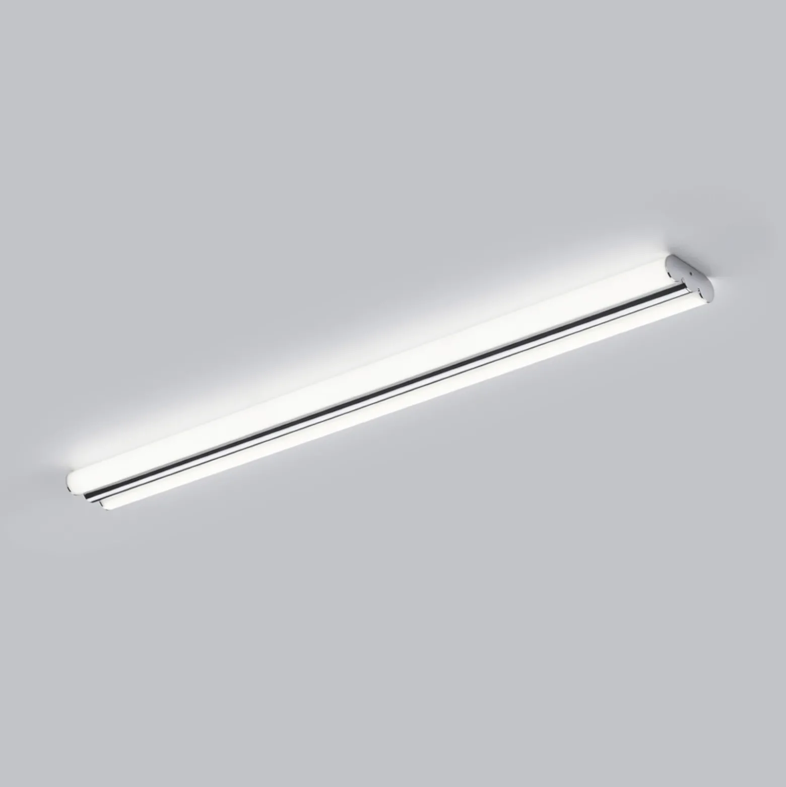 Lámpara de espejo LED Helestra LOOM, longitud 90 cm, cromada, IP44