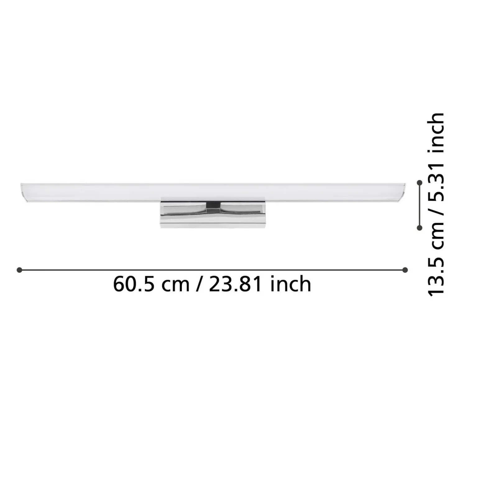 Lámpara de espejo LED inteligente EGLO connect Tabiano-Z, 60,5 cm, cromada