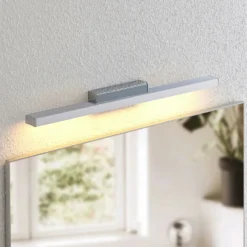 Lámpara de espejo LED Lindby Alenia, 60 cm, cromo, aluminio, IP44